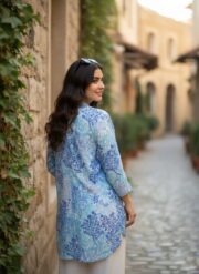 Upper Gown Style Co-Ord Set Blue - Image 3