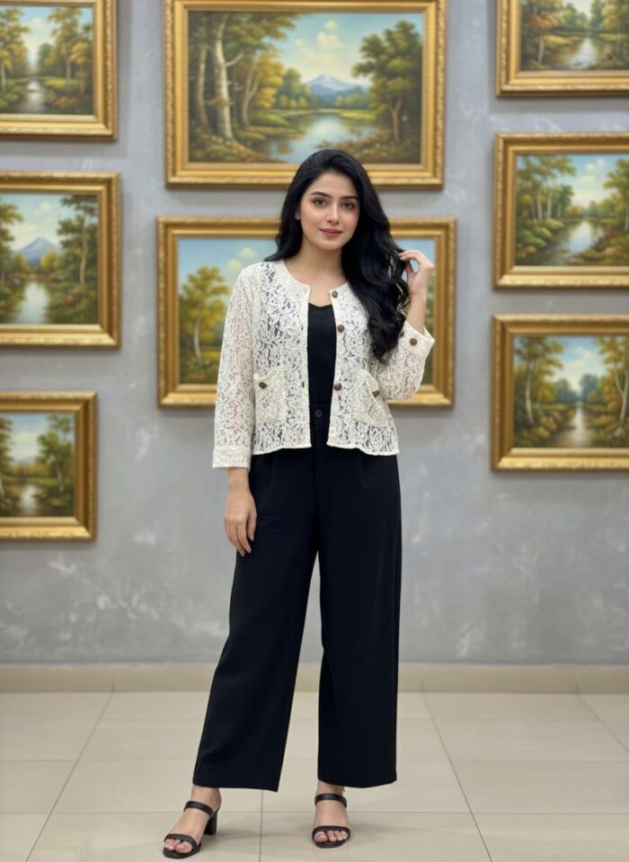 Jacket Style Co-Ord Set Black - Image 1