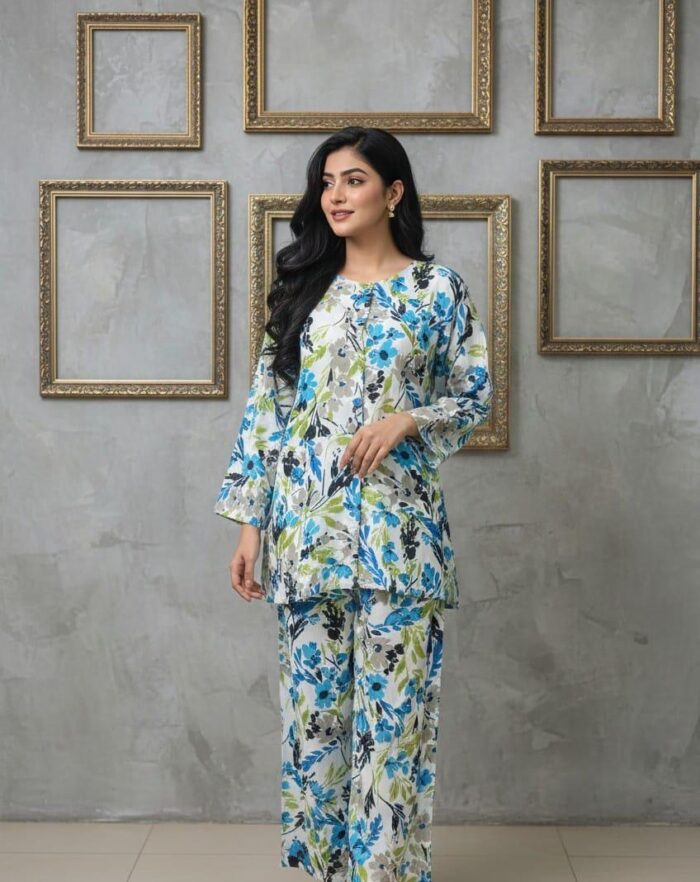 2 Piece Co-ord Set Dress Blue - Image 3