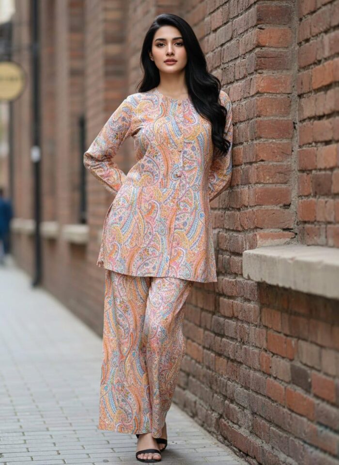 2 Piece Co-ord Set Dress Pink - Image 1